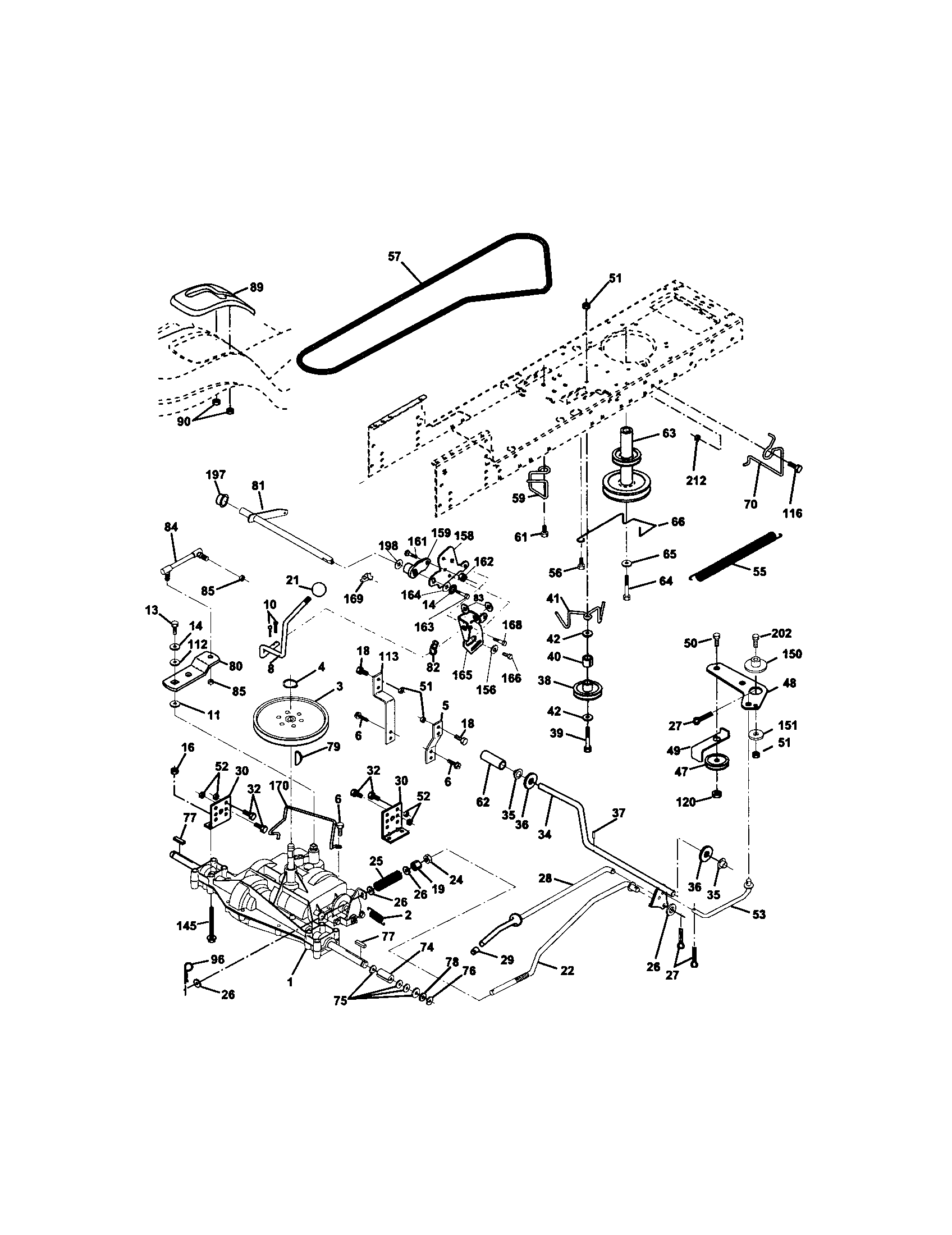 Ground Drive Diagram and Parts List for 917272432  Craftsman Lawn Tractor