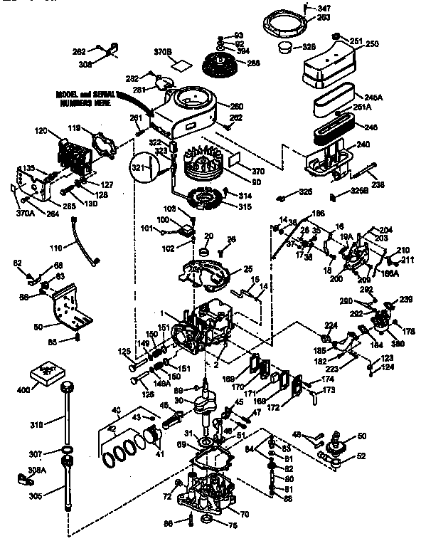 Craftsman 4-cycle Engine Diagram and Parts List for 143941006  Craftsman Engine