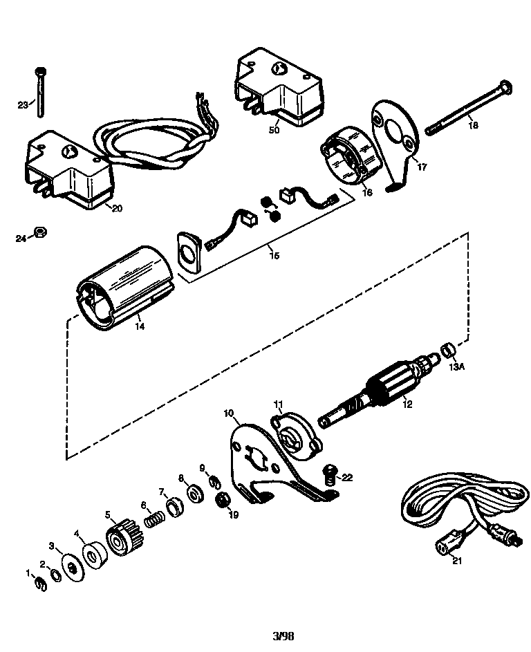 Starter Motor 590670 Diagram and Parts List for 143590670  Craftsman Lawn Mower