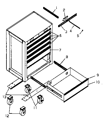 Chest Diagram and Parts List for 706619510  Craftsman Tool Stand & Cart