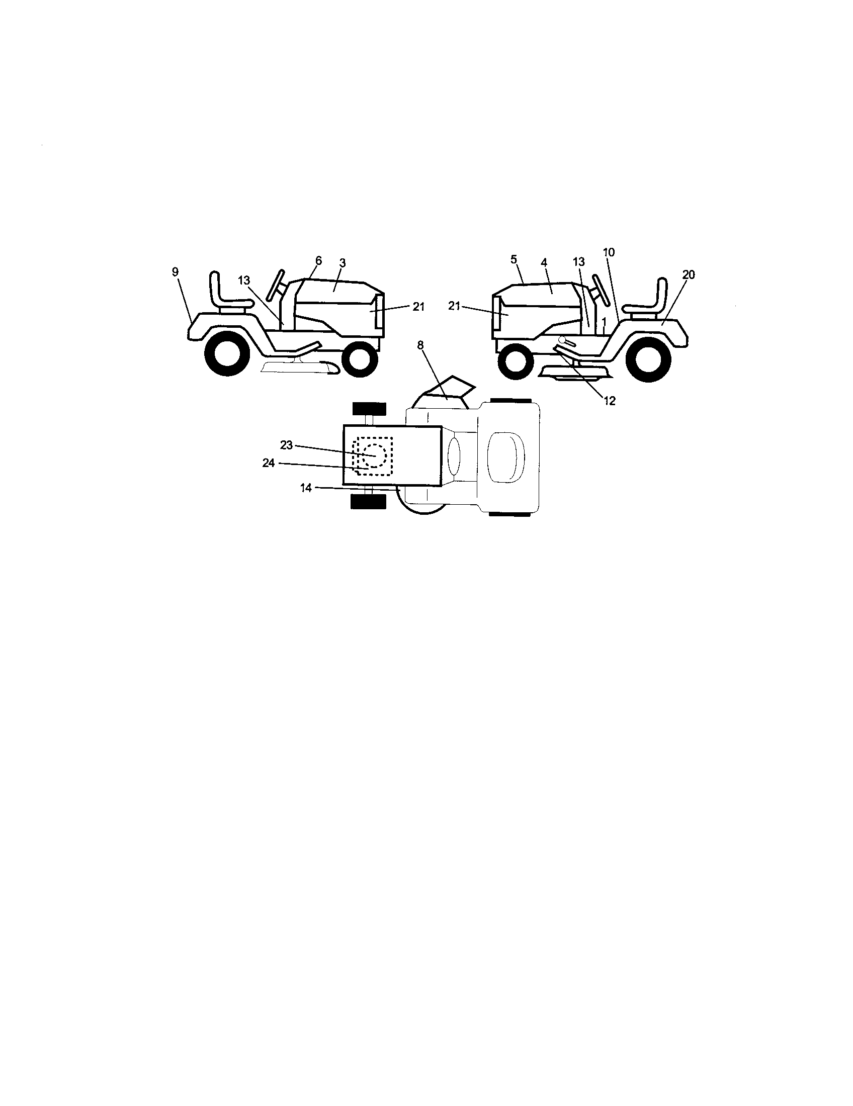 Decals Diagram and Parts List for 917271742  Craftsman Lawn Tractor