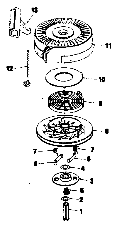 Rewind Starter Diagram and Parts List for 143384382  Craftsman Engine