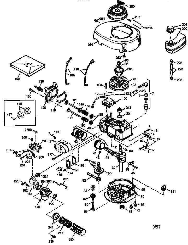 Engine (71/143) 143.973504 Diagram and Parts List for 143973504  Craftsman Engine