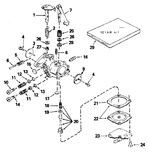 Replacement Parts Diagram and Parts List for 143804082  Craftsman Engine
