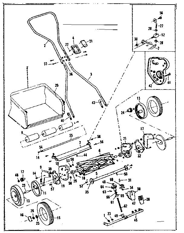 Replacement Parts Diagram and Parts List for 53681545  Craftsman Lawn Mower