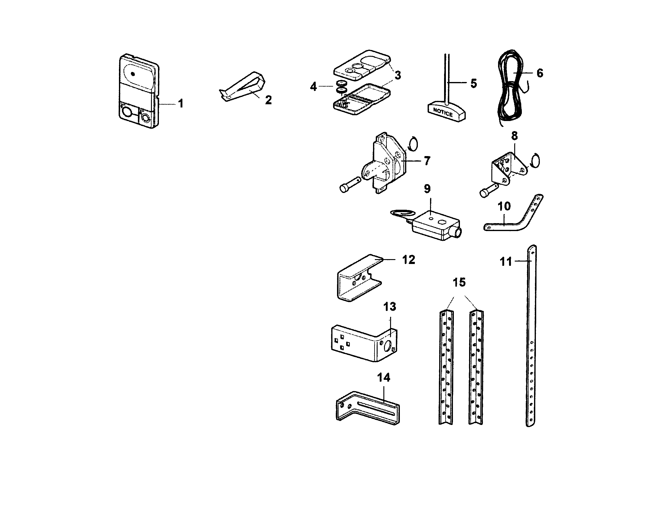 Installation Diagram and Parts List for 13953663SRT  Craftsman Garage Door Opener