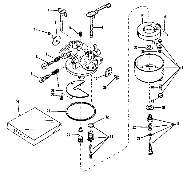 Carburetor No. 630945 Diagram and Parts List for 143525021  Craftsman Engine