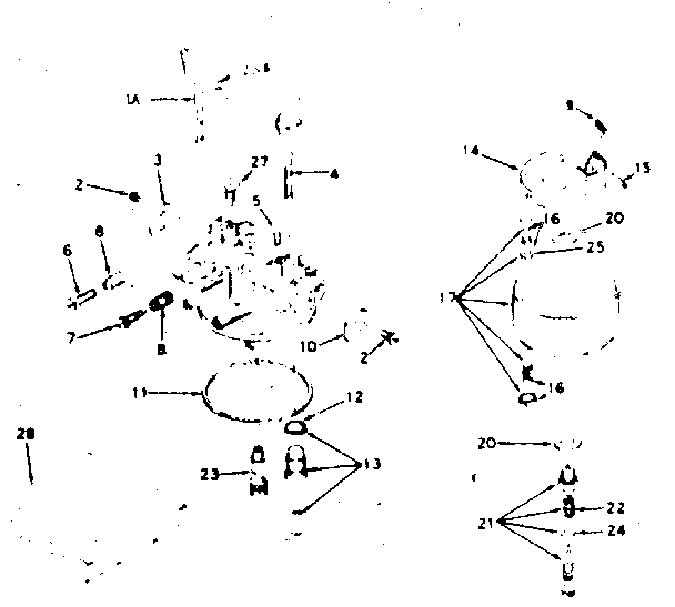 Carburetor Diagram and Parts List for 143608022  Craftsman Engine