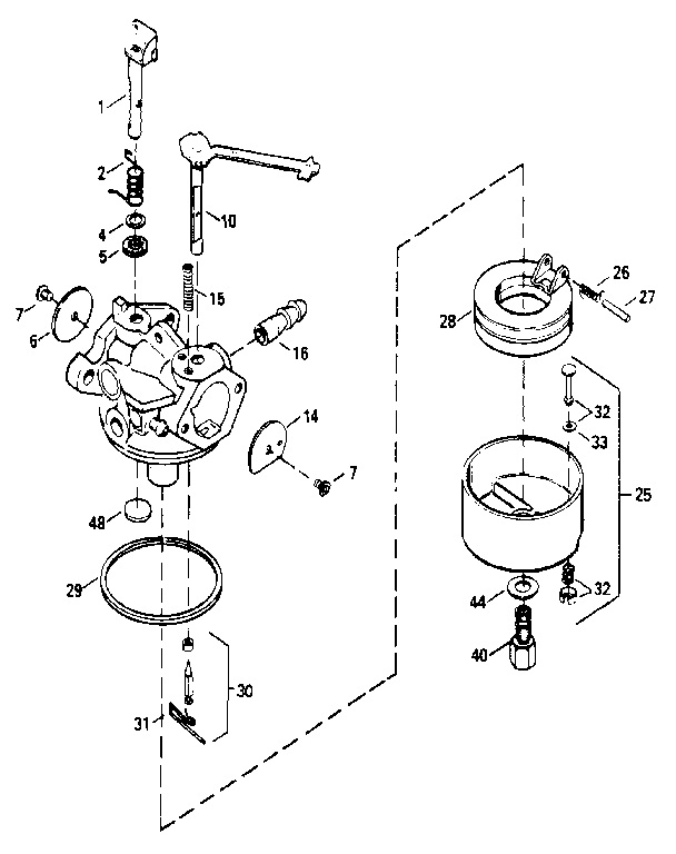 Replacement Parts Diagram and Parts List for 200731001  Craftsman Engine