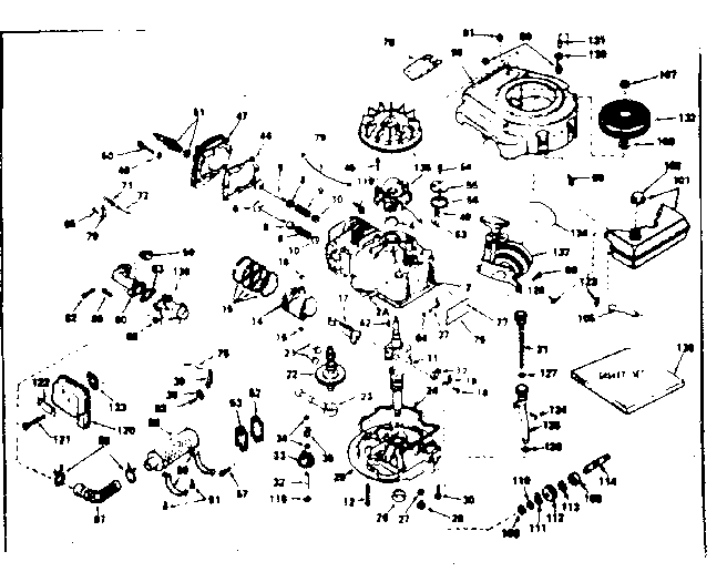 Basic Engine Diagram and Parts List for 143235052  Craftsman Engine
