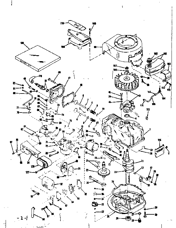 Basic Engine Diagram and Parts List for 14340301  Craftsman Engine