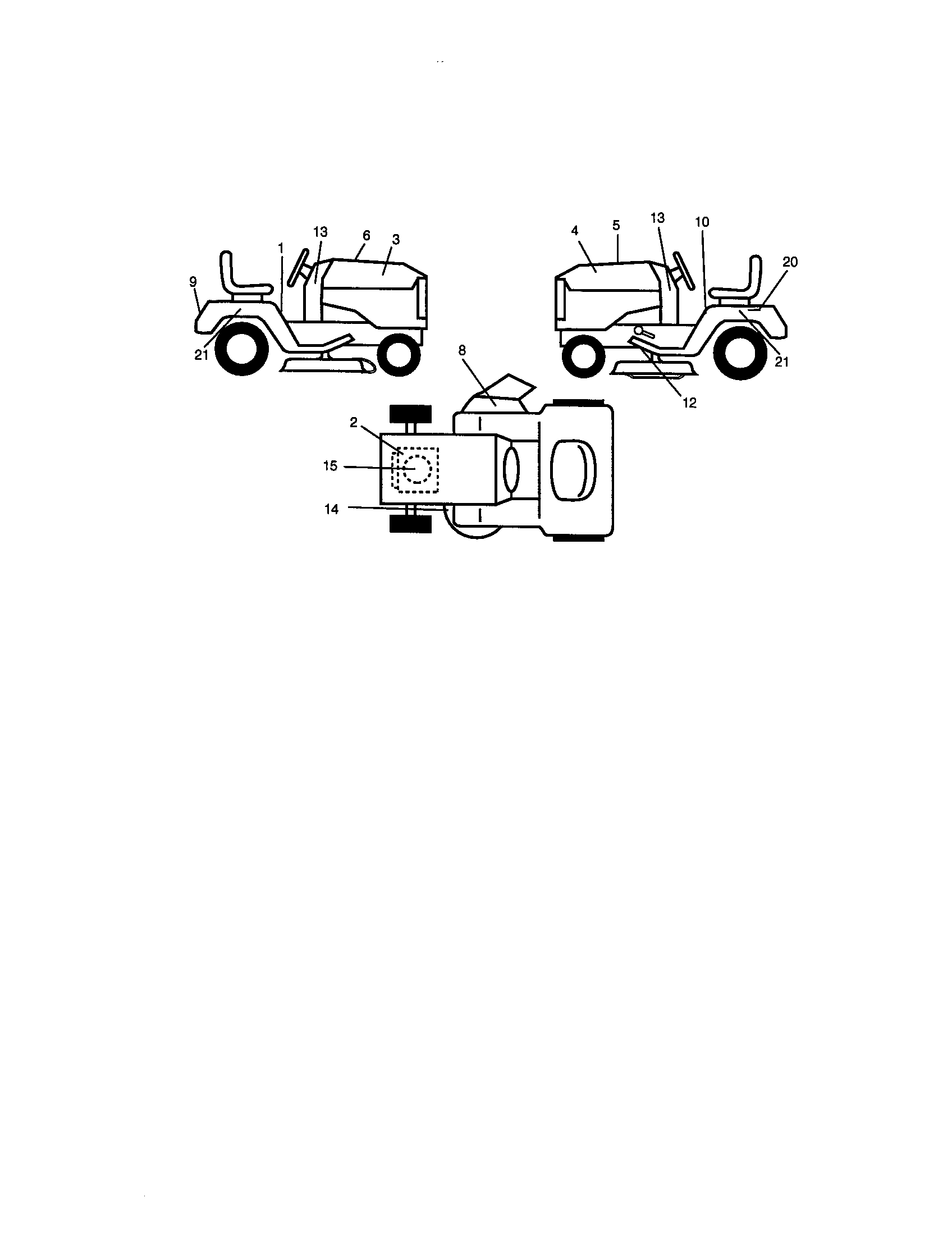 Decals Diagram and Parts List for 917270680  Craftsman Lawn Tractor