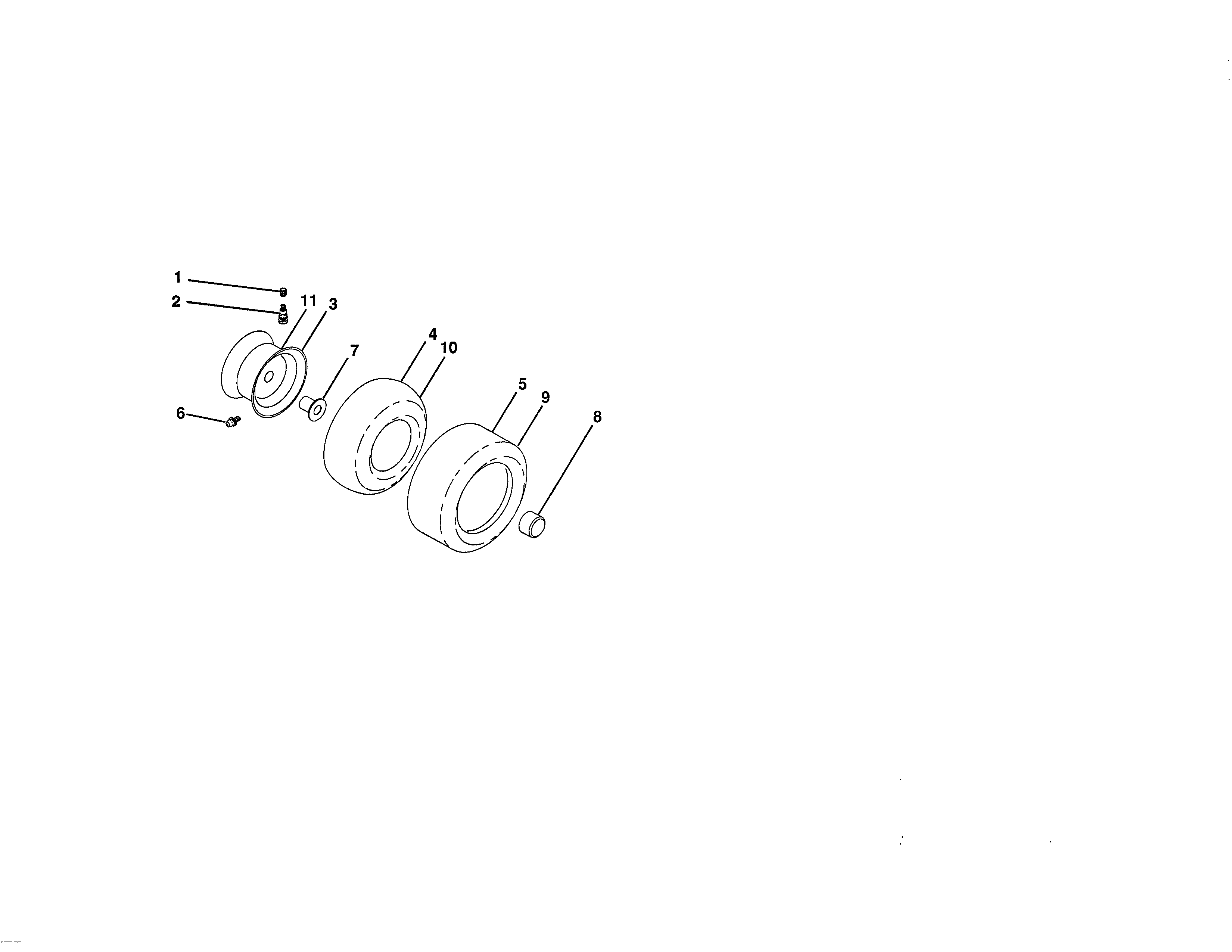Wheels & Tires Diagram and Parts List for 917203811  Craftsman Lawn Tractor