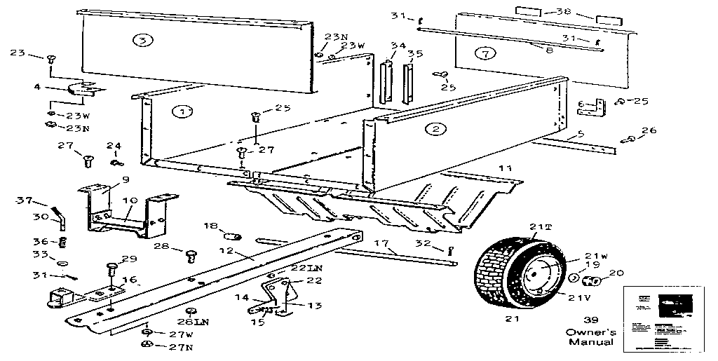 17 Cu. Ft. Diagram and Parts List for 610243770  Craftsman Tool Stand & Cart