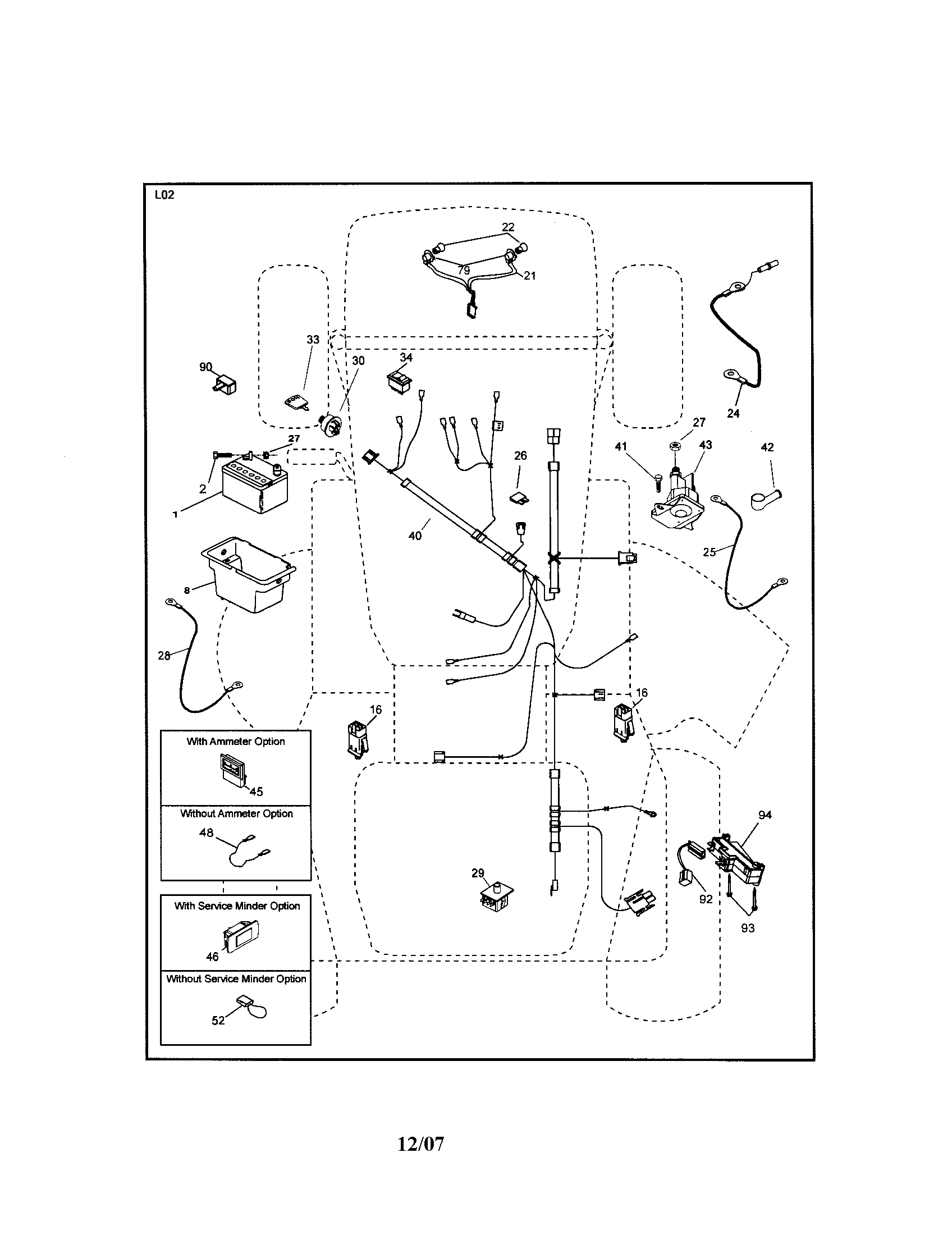 Electrical Diagram and Parts List for 917286080  Craftsman Lawn Tractor