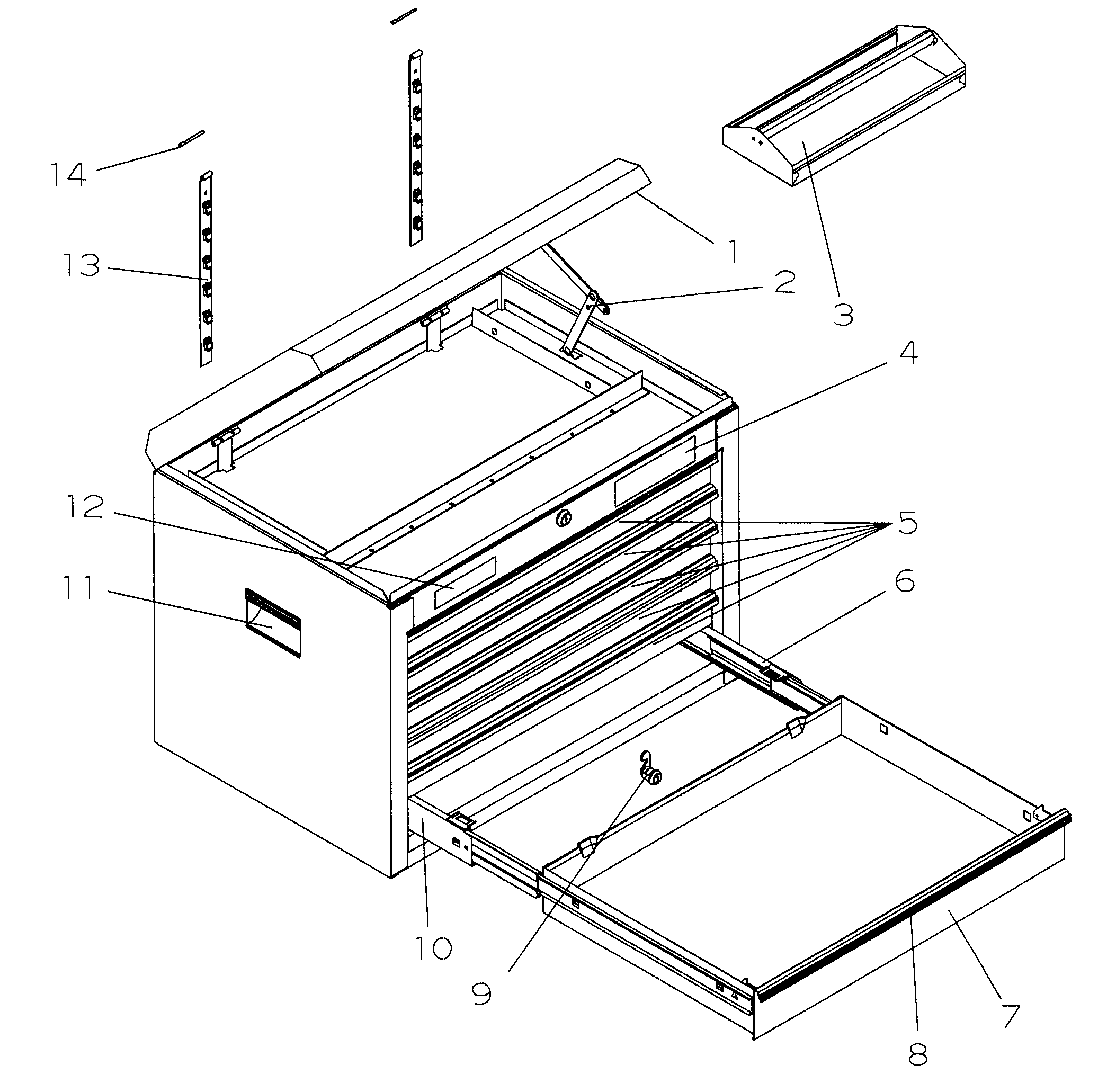 Tool Chest Diagram and Parts List for 706825360  Craftsman Tool Stand & Cart