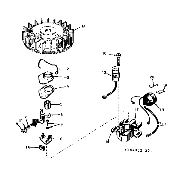 Magneto Diagram and Parts List for 143184052  Craftsman Engine