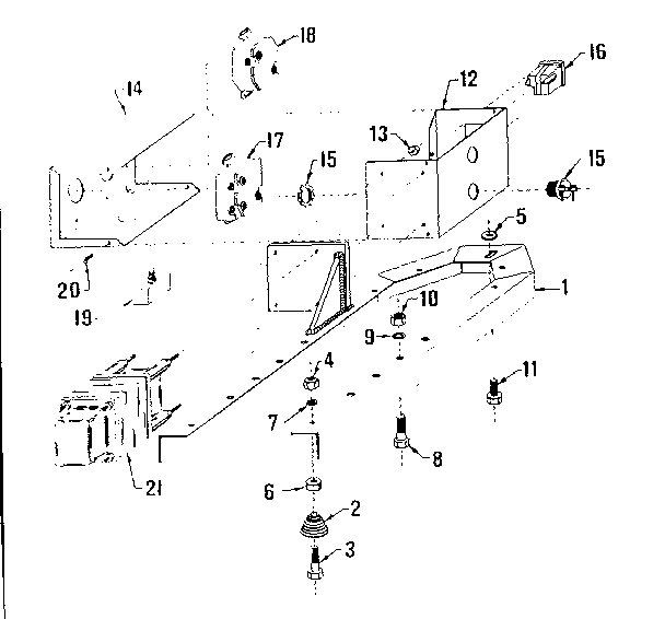 Mounting Base Diagram and Parts List for 58056030  Craftsman Engine