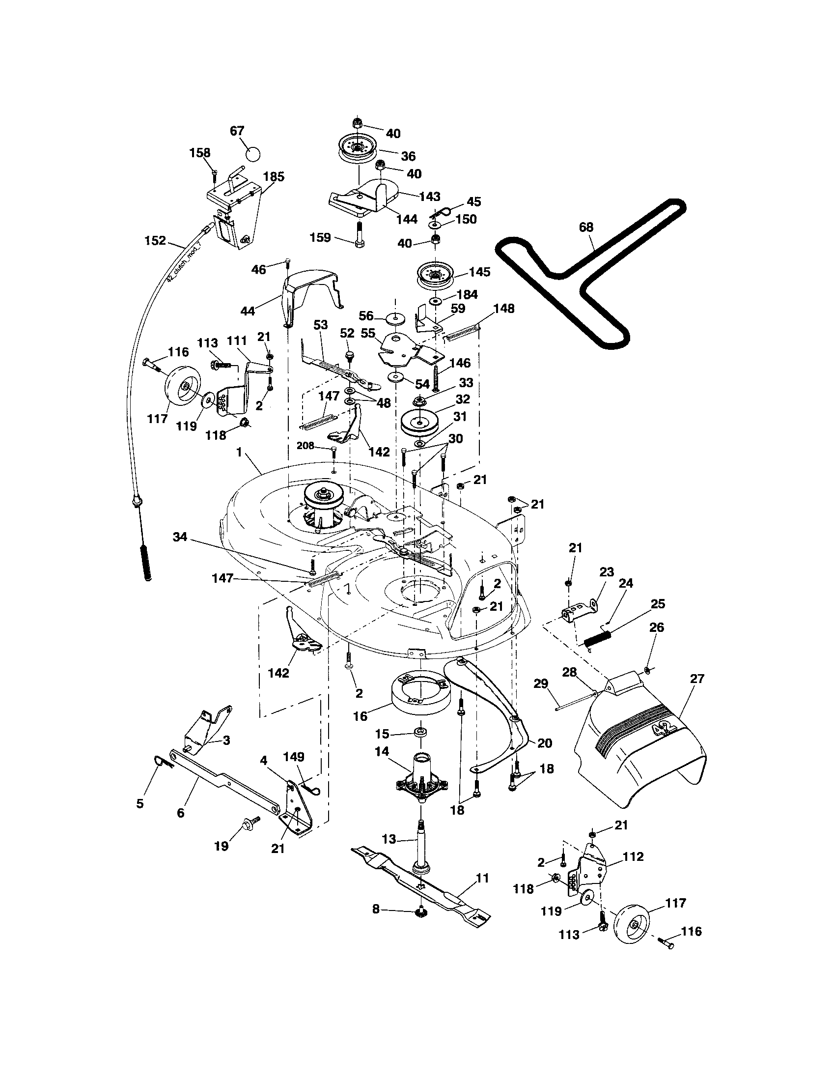 Mower Deck Diagram and Parts List for 917253510  Craftsman Lawn Mower