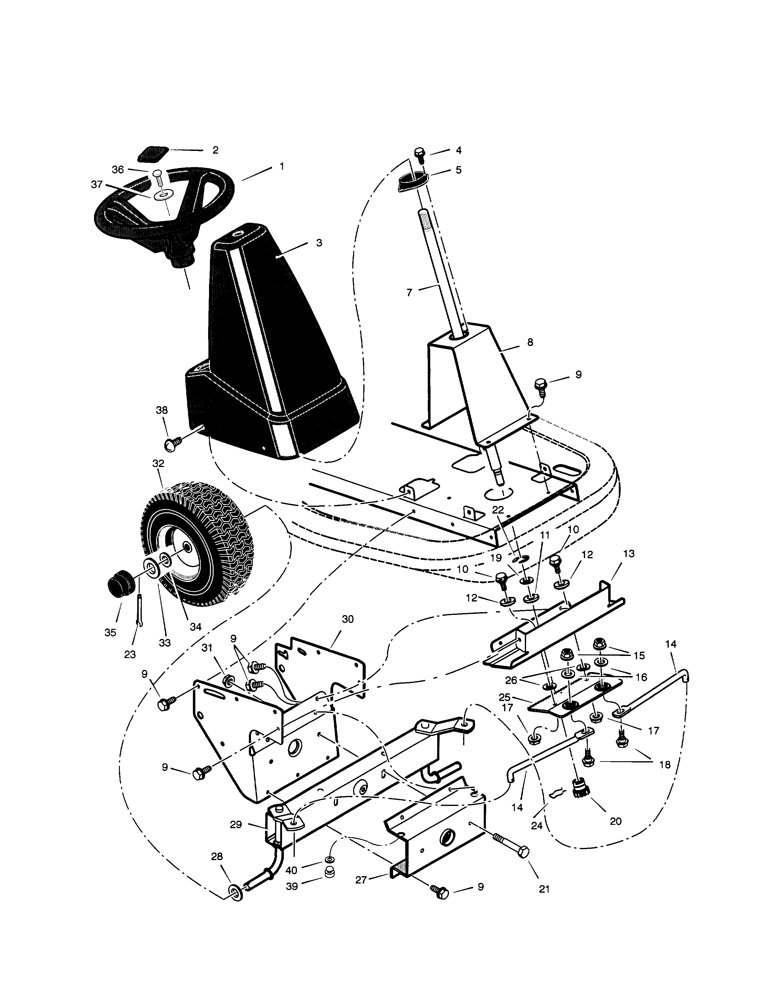 Steering Diagram and Parts List for 536270300  Craftsman Engine