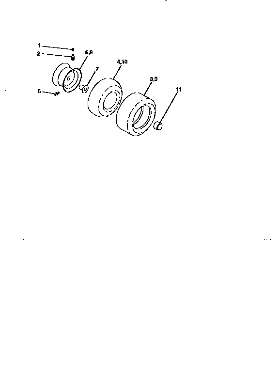 Wheels And Tires Diagram and Parts List for 917258082  Craftsman Lawn Tractor