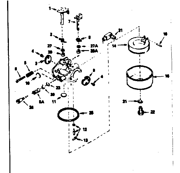 Carburetor Diagram and Parts List for 143386172  Craftsman Engine