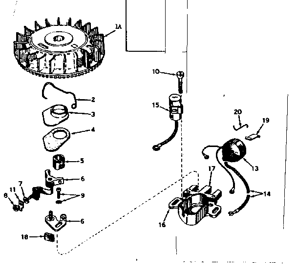 Magneto No. 610755 Diagram and Parts List for 143197012  Craftsman Engine