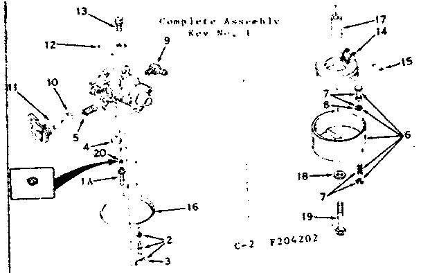 Carburetor Diagram and Parts List for 143204202  Craftsman Engine