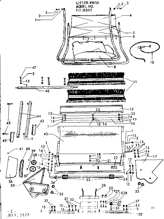 Weldement Diagram and Parts List for 917253421  Craftsman Lawn Tractor