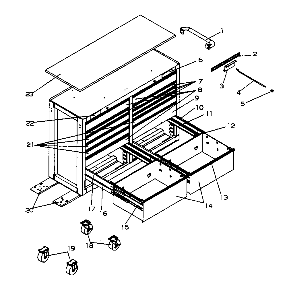 Tool Cart Diagram and Parts List for 706593820  Craftsman Tool Stand & Cart