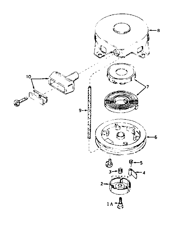 Rewind Starter No. 590449 Diagram and Parts List for 143575042  Craftsman Engine
