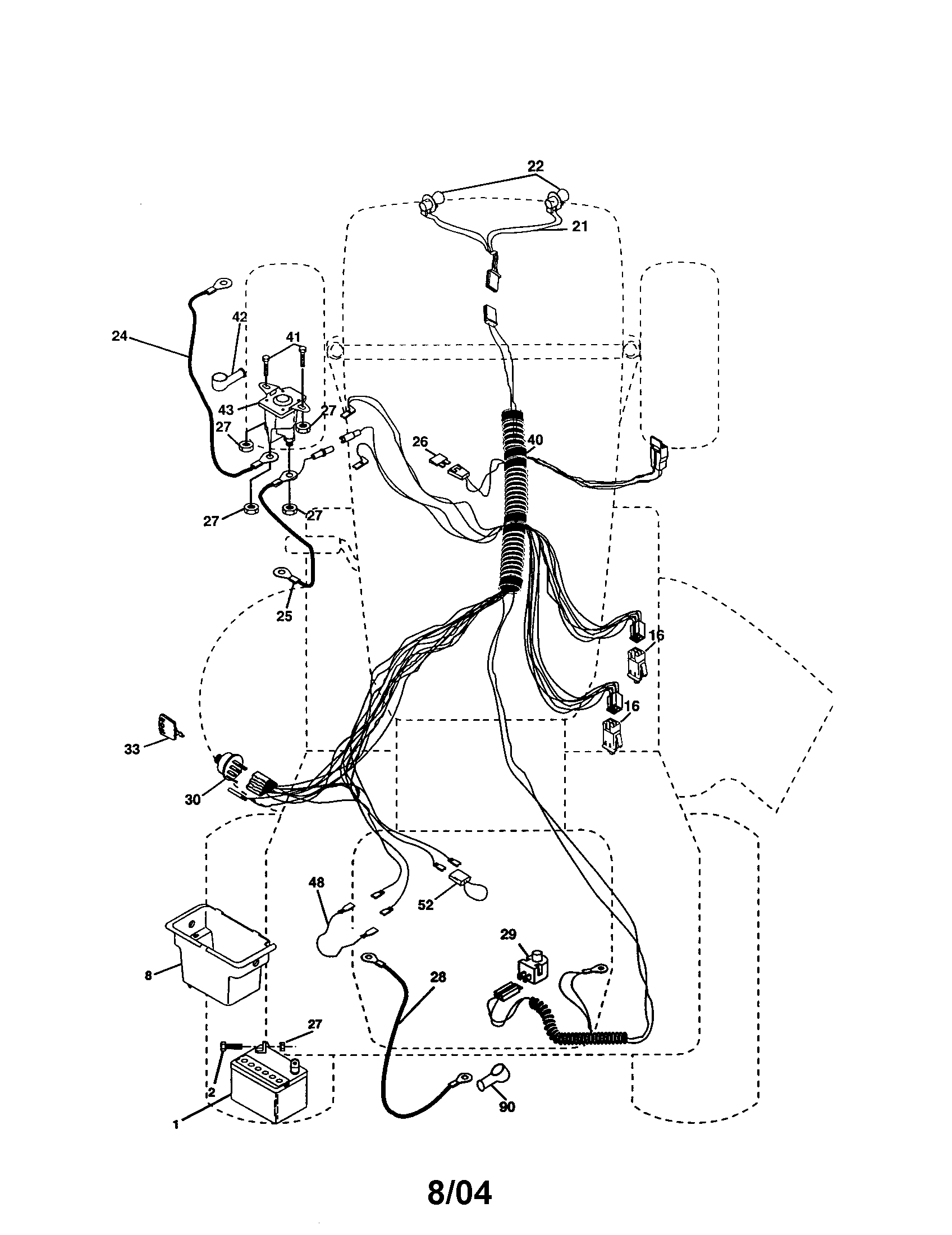 Electrical Diagram and Parts List for 917277312  Craftsman Lawn Tractor