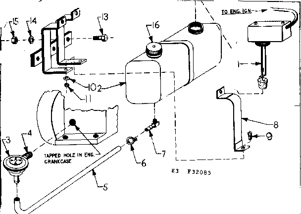 Low Oil Shut-off System Diagram and Parts List for 580320855  Craftsman Engine