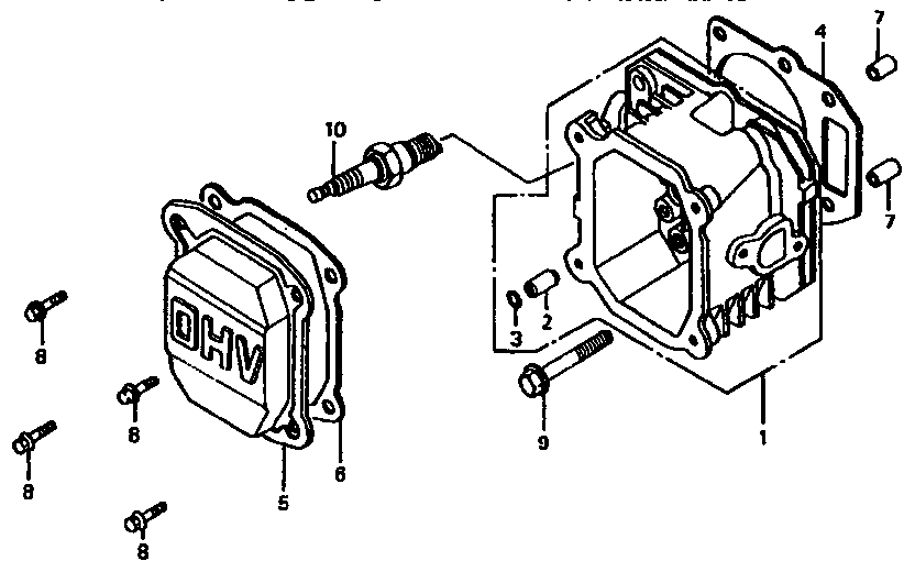 Cylinder Head Diagram and Parts List for 550GXV140A1KY  Craftsman Engine
