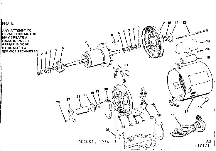 Unit Diagram and Parts List for 11312171  Craftsman Engine