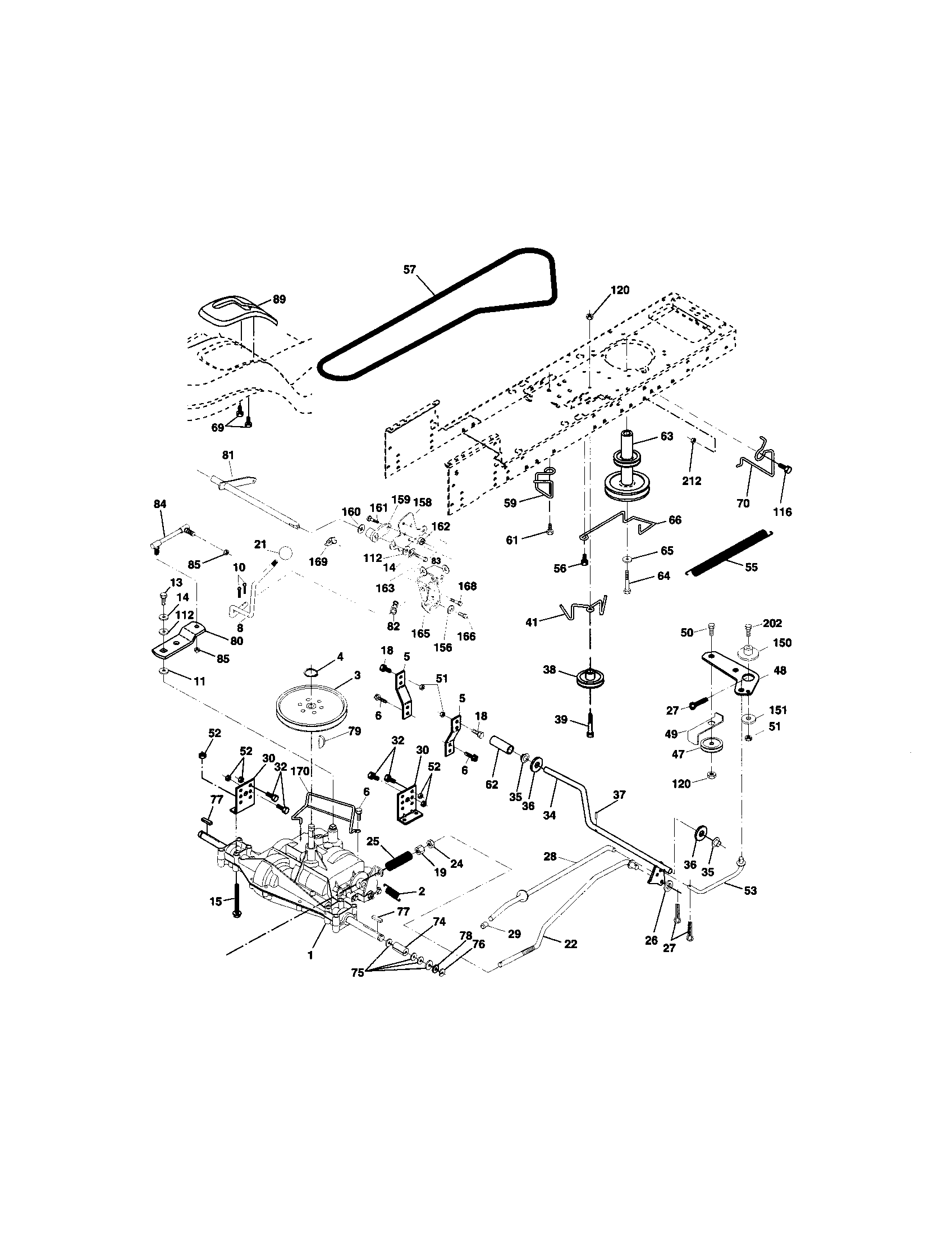 Ground Drive Diagram and Parts List for 917273513  Craftsman Lawn Tractor