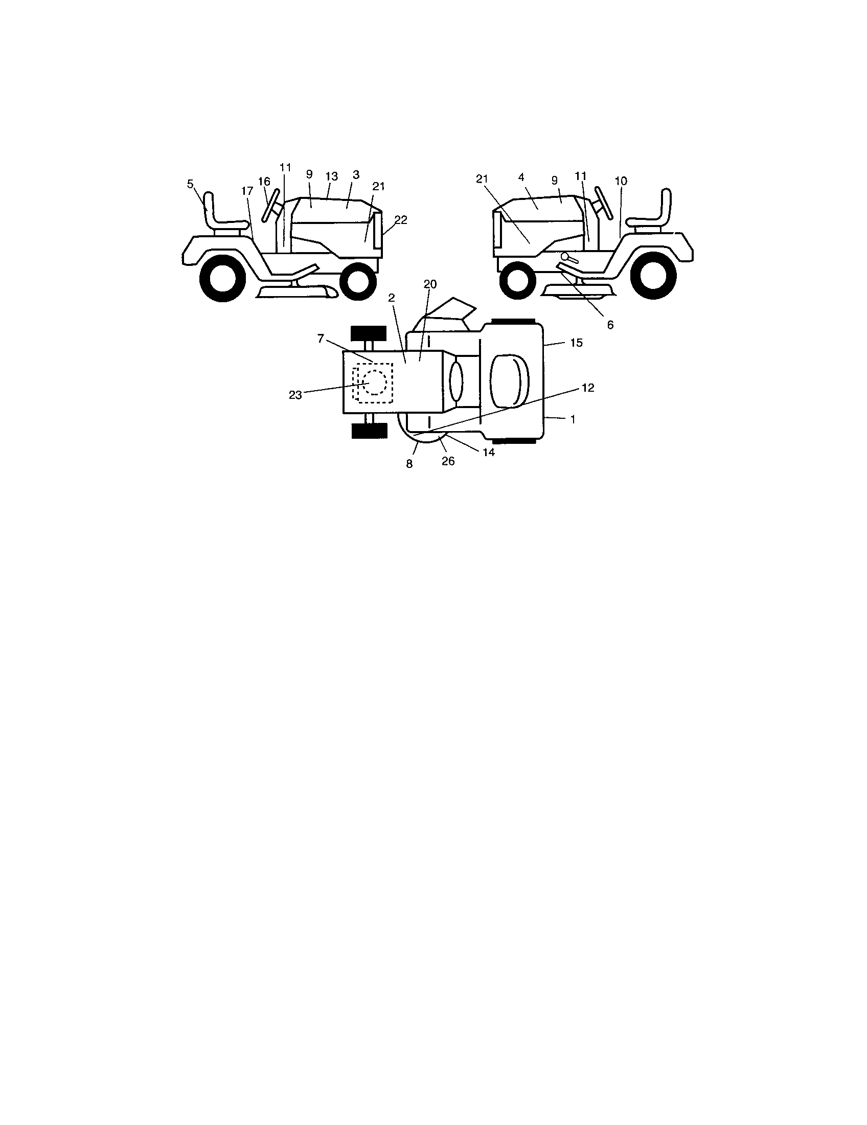 Decals Diagram and Parts List for 917273240  Craftsman Lawn Tractor