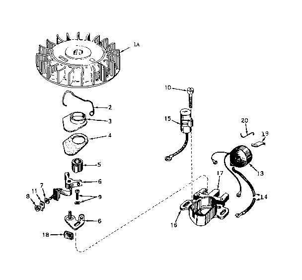 Magneto No. 610689a Diagram and Parts List for 143177022  Craftsman Engine