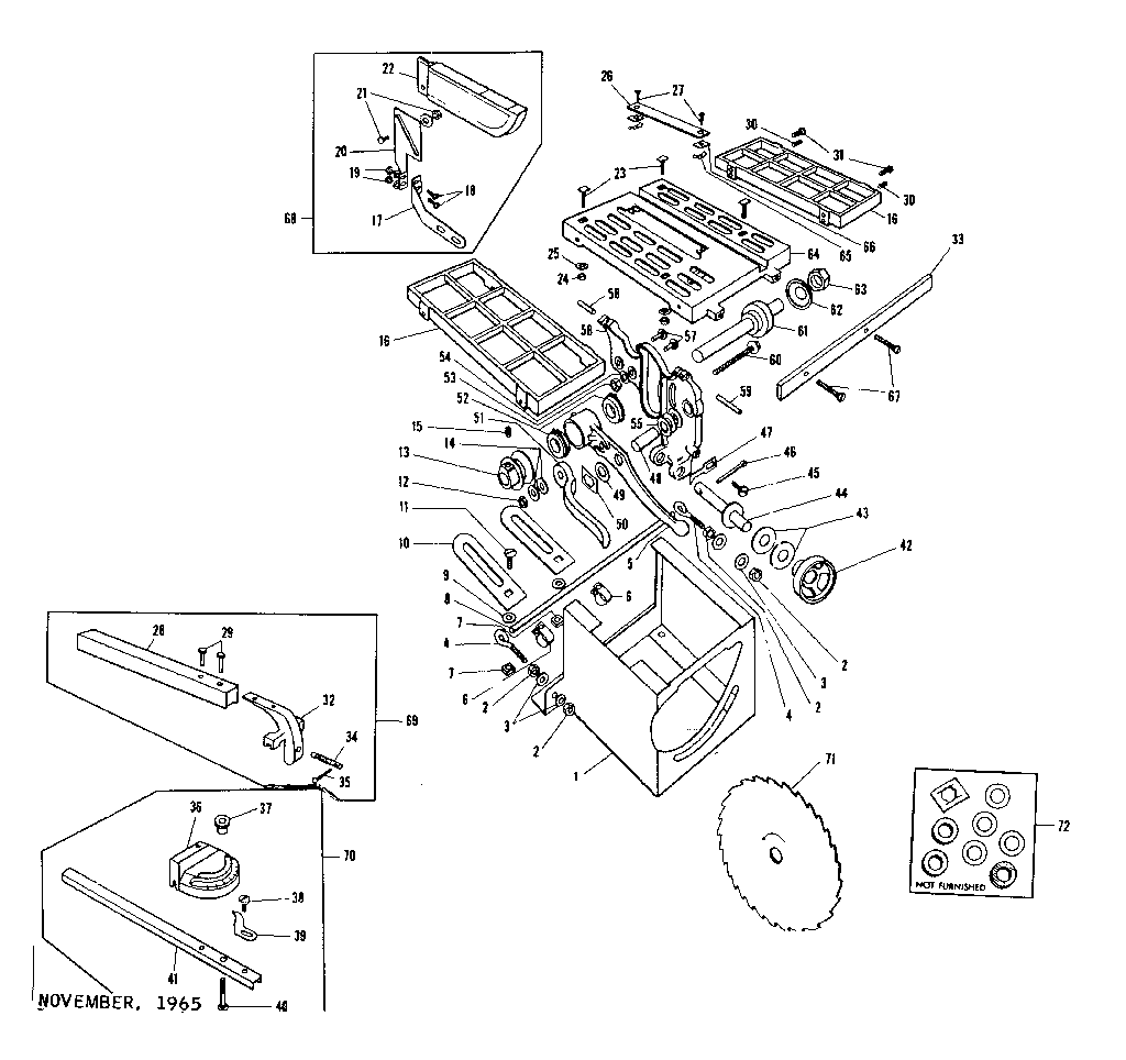 Unit Parts Diagram and Parts List for 14924270  Craftsman Saw
