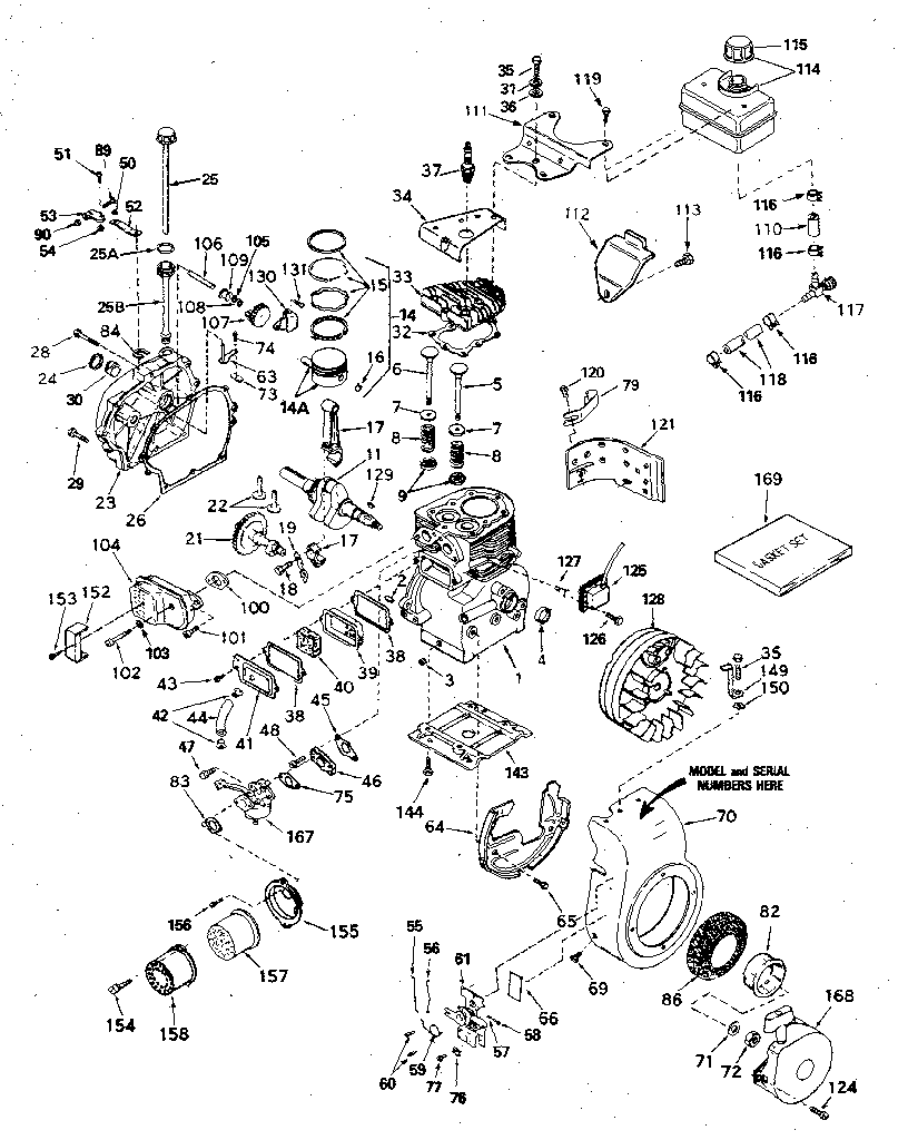 Replacement Parts Diagram and Parts List for 143796182  Craftsman Engine