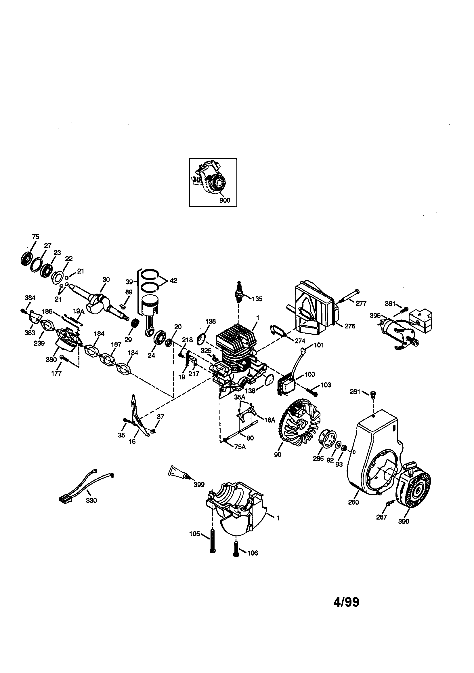 Craftsman 2 Cycle Engine Diagram and Parts List for 143005071  Craftsman Engine