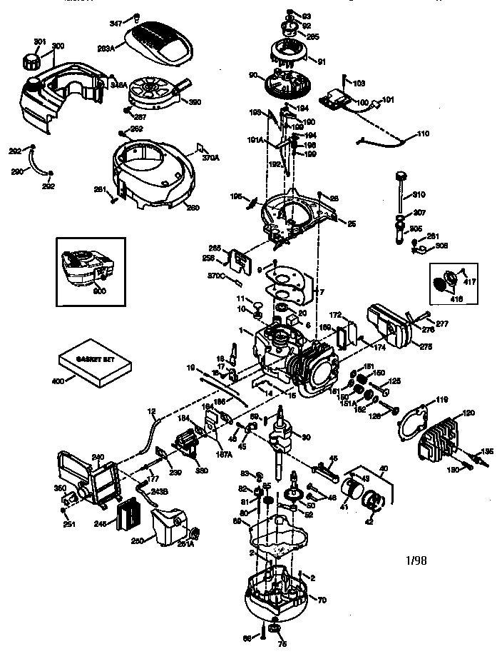 Engine 143.986710 Diagram and Parts List for 143986710  Craftsman Engine