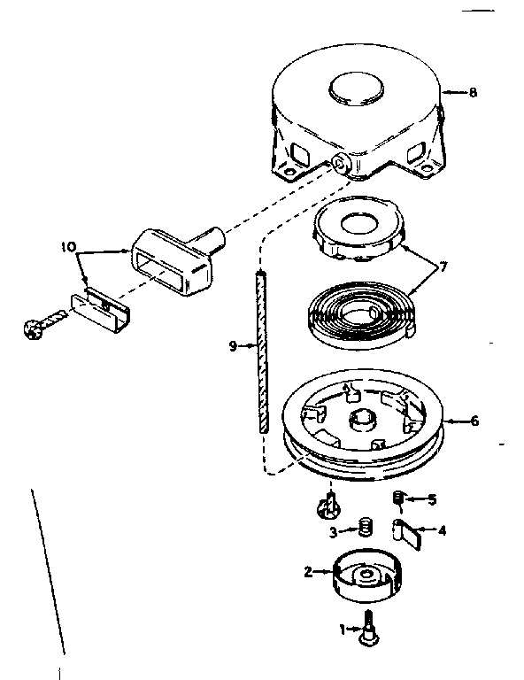 Rewind Starter No. 590420 Diagram and Parts List for 143571012  Craftsman Engine