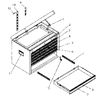 Chest Assy Diagram and Parts List for 706619480  Craftsman Tool Stand & Cart