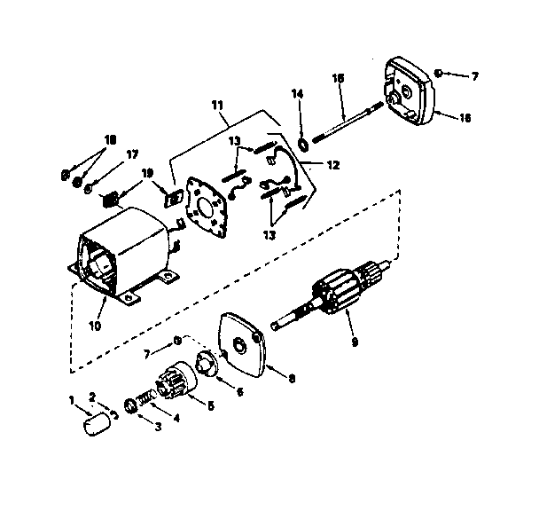 Starter Motor Diagram and Parts List for 143376042  Craftsman Engine