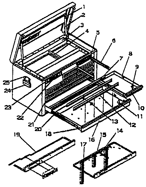 Unit Parts Diagram and Parts List for 706651131  Craftsman Tool Stand & Cart