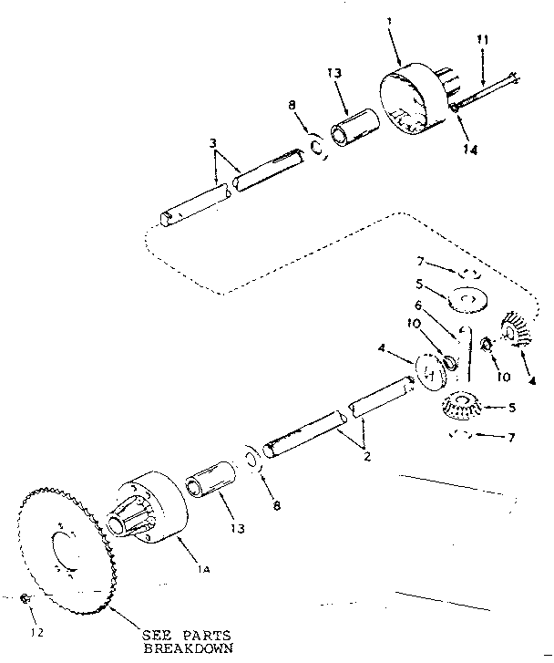 Differential No. 794134 Diagram and Parts List for 536250920  Craftsman Lawn Tractor