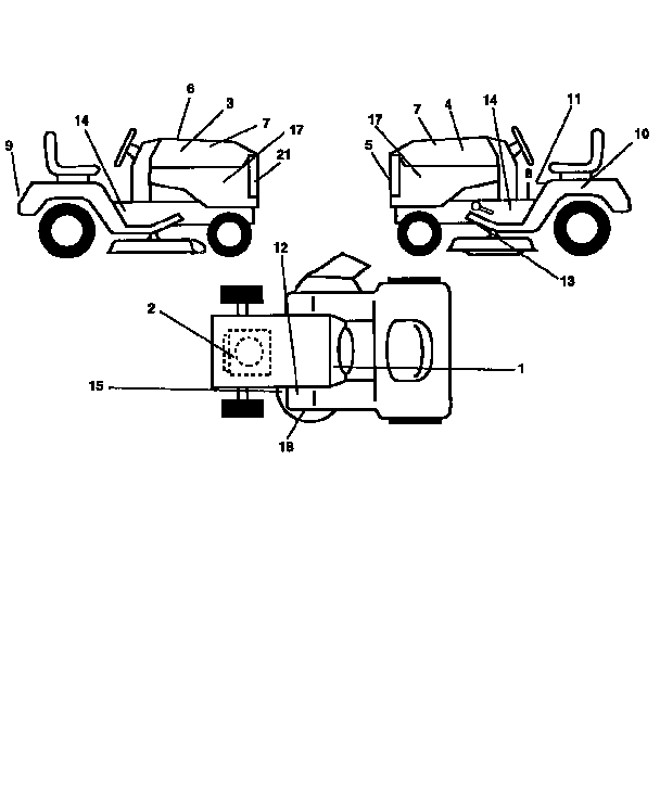 Decals Diagram and Parts List for 917258510  Craftsman Lawn Tractor