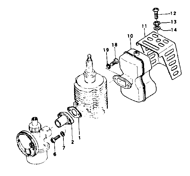 Muffler Diagram and Parts List for 59301  Craftsman Water Pump