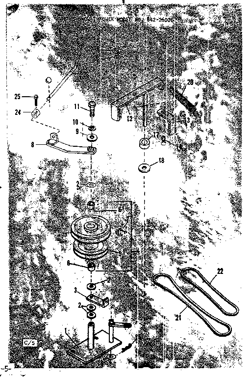 Pulley Assembly Diagram and Parts List for 84226026  Craftsman Snow Blower